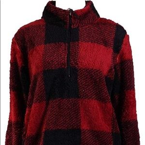 Buffalo plaid plush top